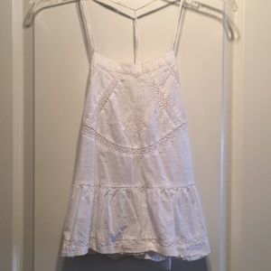 White crochet detailed tank top